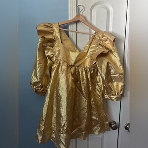Selva Negra Shiny Gold Dress